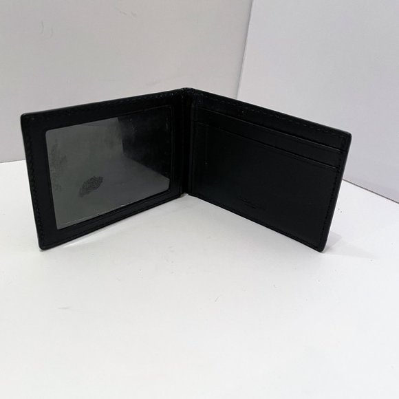 Coach New York Black Perforated Leather Bifold Wallet & Removable Compact Wallet - Picture 7 of 14